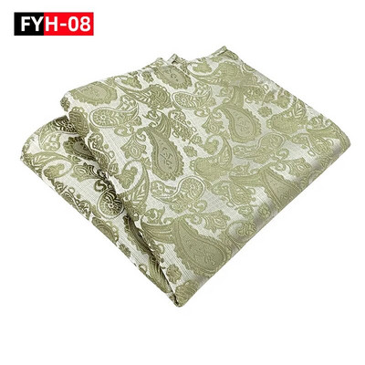 25*25 cm trendi džepni rupčić od poliestera i jacquard cvijeta indijskog oraščića za muškarce i žene za svečane bankete