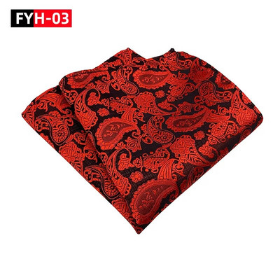 25*25 cm trendi džepni rupčić od poliestera i jacquard cvijeta indijskog oraščića za muškarce i žene za svečane bankete