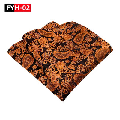 25*25 cm trendi džepni rupčić od poliestera i jacquard cvijeta indijskog oraščića za muškarce i žene za svečane bankete