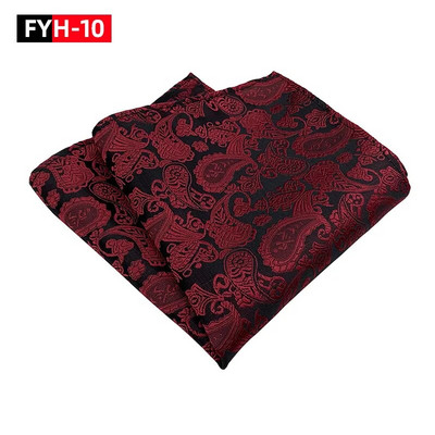 25*25 cm trendi džepni rupčić od poliestera i jacquard cvijeta indijskog oraščića za muškarce i žene za svečane bankete