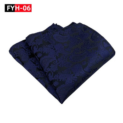 25*25 cm trendi džepni rupčić od poliestera i jacquard cvijeta indijskog oraščića za muškarce i žene za svečane bankete