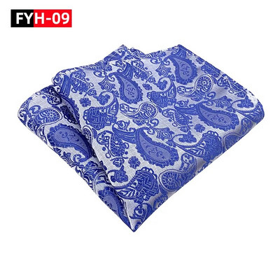 25*25 cm trendi džepni rupčić od poliestera i jacquard cvijeta indijskog oraščića za muškarce i žene za svečane bankete