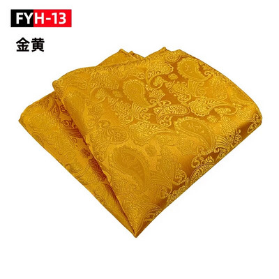 25*25 cm trendi džepni rupčić od poliestera i jacquard cvijeta indijskog oraščića za muškarce i žene za svečane bankete