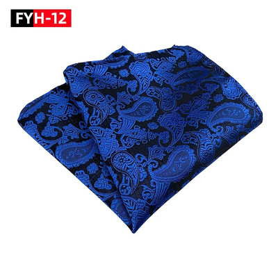 25*25 cm trendi džepni rupčić od poliestera i jacquard cvijeta indijskog oraščića za muškarce i žene za svečane bankete