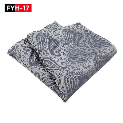 25*25 cm trendi džepni rupčić od poliestera i jacquard cvijeta indijskog oraščića za muškarce i žene za svečane bankete