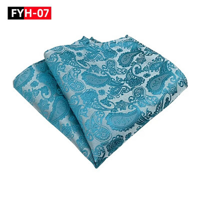 25*25 cm trendi džepni rupčić od poliestera i jacquard cvijeta indijskog oraščića za muškarce i žene za svečane bankete