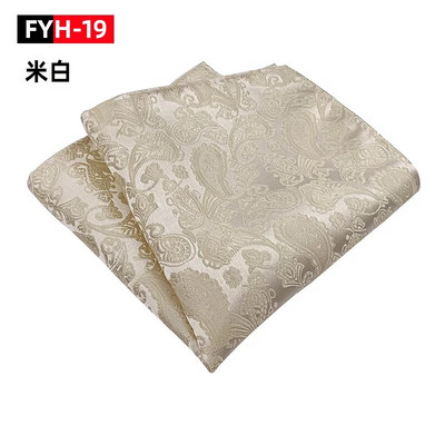 25*25 cm trendi džepni rupčić od poliestera i jacquard cvijeta indijskog oraščića za muškarce i žene za svečane bankete