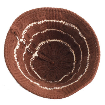 Καπέλο κουβά μονόχρωμο καπέλο Ιαπωνίας Μαλακό πλεκτό Γυναικείο Κορεάτικο πλεκτό Χειμερινό ζεστό καπέλο Streetwear Παχύ καπάκι λεκάνης μαλλί Χειμερινό καπέλο