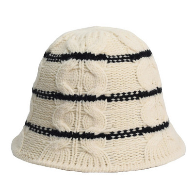 Jednobojna kapa s kantom, japanski mekani pleteni ženski korejski pleteni zimski topli šešir Ulična odjeća, zadebljana vunena kapa za umivaonik, zimska kapa