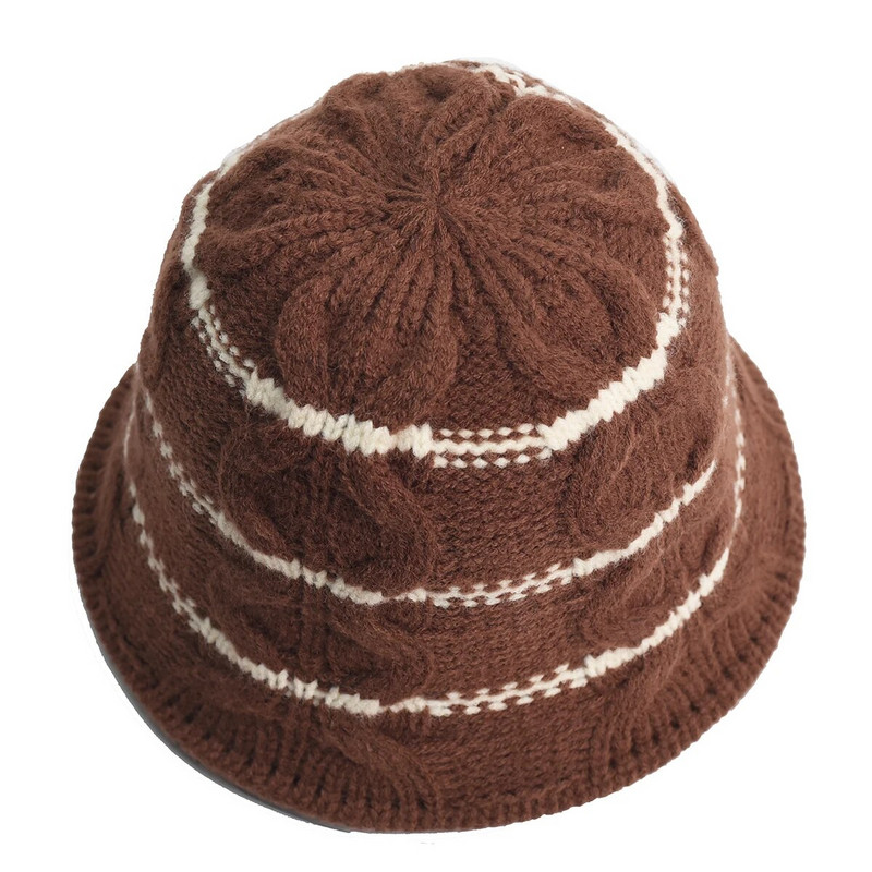 Jednobojna kapa s kantom, japanski mekani pleteni ženski korejski pleteni zimski topli šešir Ulična odjeća, zadebljana vunena kapa za umivaonik, zimska kapa