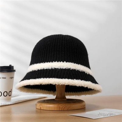 Divat 4 színTéli vödör sapka nőknek akril szőrmével halkalap tömör, meleg kültéri sport őszi női sapka ajándék nagykereskedés