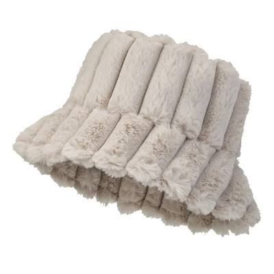 Zimski plišani modni šeširi s okomitim prugama za djevojke Ribarski šešir sa širokim obodom s paperjem Vruća, toplina, šešir za van, otporan na hladnoću