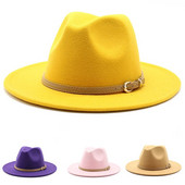 Modni jazz vuneni šešir Jesen Zima Britanski klasični cilindri Višebojna kapa otporna na vjetar Muškarci Žene Toplije fedora kape sa širokim obodom