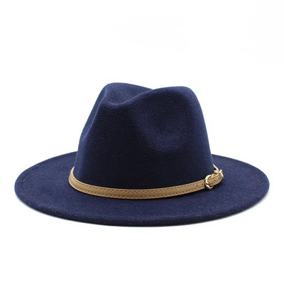 Modni jazz vuneni šešir Jesen Zima Britanski klasični cilindri Višebojna kapa otporna na vjetar Muškarci Žene Toplije fedora kape sa širokim obodom