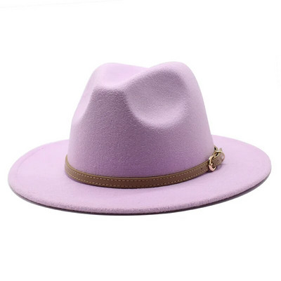 Modni jazz vuneni šešir Jesen Zima Britanski klasični cilindri Višebojna kapa otporna na vjetar Muškarci Žene Toplije fedora kape sa širokim obodom