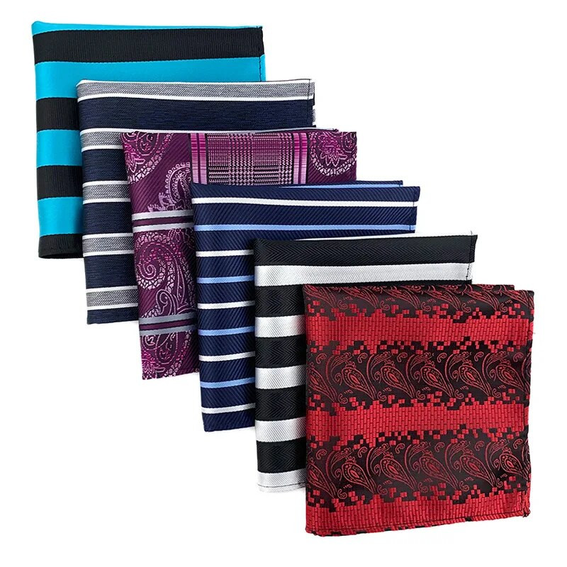 25*25CM New Tide modni prugasti poliesterski rupčić s džepnim kvadratom za muška poslovna vjenčana odijela Dodaci na veliko