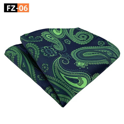 Egyszerű, sokoldalú férfi 25*25 cm-es zsebkendő, négyzet alakú Paisley kesudió poliészter zsebkendő alkalmi üzleti esküvőre