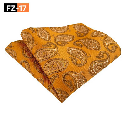 Egyszerű, sokoldalú férfi 25*25 cm-es zsebkendő, négyzet alakú Paisley kesudió poliészter zsebkendő alkalmi üzleti esküvőre