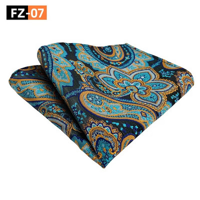 Egyszerű, sokoldalú férfi 25*25 cm-es zsebkendő, négyzet alakú Paisley kesudió poliészter zsebkendő alkalmi üzleti esküvőre
