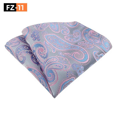 Egyszerű, sokoldalú férfi 25*25 cm-es zsebkendő, négyzet alakú Paisley kesudió poliészter zsebkendő alkalmi üzleti esküvőre