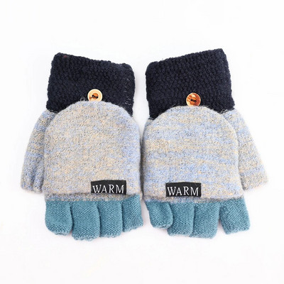 Női Kötött Flip Ujj nélküli kesztyűk Nyitott harf Ujjkujj Téli Meleg vastagított kesztyű Kötés Gyapjú Érintőképernyős kesztyűk