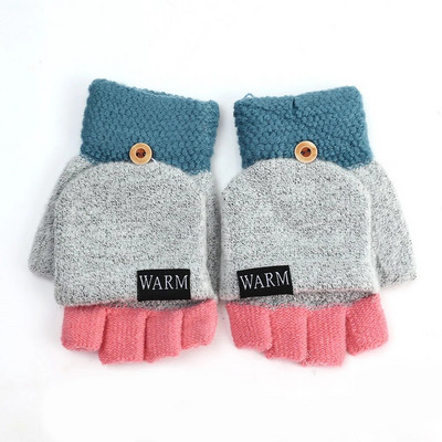 Női Kötött Flip Ujj nélküli kesztyűk Nyitott harf Ujjkujj Téli Meleg vastagított kesztyű Kötés Gyapjú Érintőképernyős kesztyűk