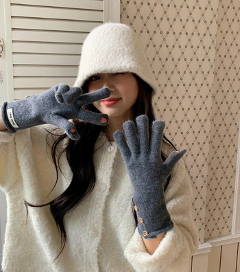 Зимни топли сензорни телефони Плетени ръкавици Ръкавици с цял пръст Сензорен екран Ръкавици за ски Ръкавици без пръсти Работни ръкавици за жени
