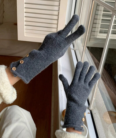 Ziemas silts pieskāriena tālrunis trikotāžas cimdi Full Finger Cimdi Touch Screen slēpošanas cimdi dūraiņi Darba cimdi sievietēm