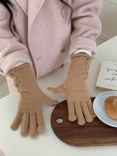 Ziemas silts pieskāriena tālrunis trikotāžas cimdi Full Finger Cimdi Touch Screen slēpošanas cimdi dūraiņi Darba cimdi sievietēm