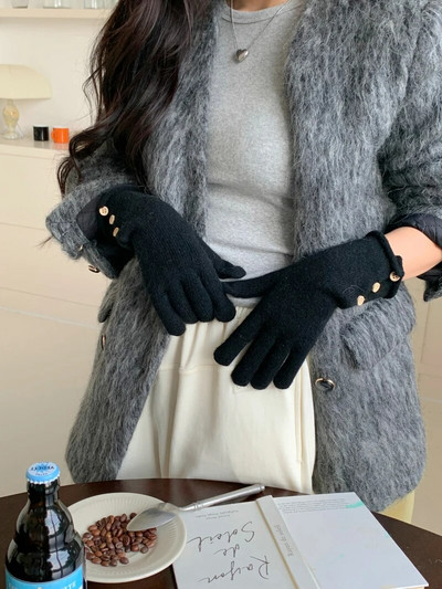 Ziemas silts pieskāriena tālrunis trikotāžas cimdi Full Finger Cimdi Touch Screen slēpošanas cimdi dūraiņi Darba cimdi sievietēm