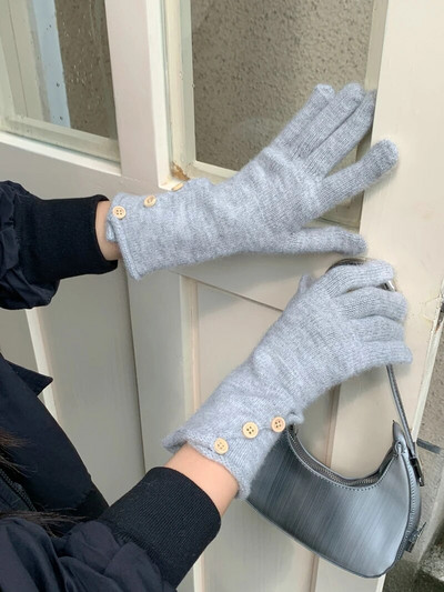 Ziemas silts pieskāriena tālrunis trikotāžas cimdi Full Finger Cimdi Touch Screen slēpošanas cimdi dūraiņi Darba cimdi sievietēm