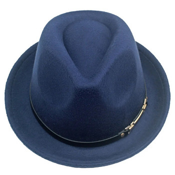 Φθινοπωρινό χειμερινό καπέλο τζαζ μαλλί φαρδύ γείσο Καπέλο Fedora Top καπέλο Μόδα Γυναικείες Ανδρικές επιδόσεις γούνινο καπέλο μονόχρωμο ζεστασιά βρετανικό στυλ