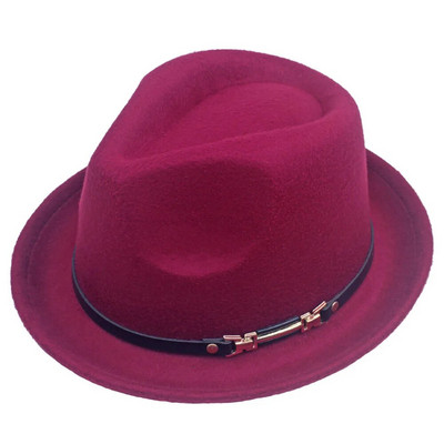 Jesen Zima Jazz šešir Vuneni fedora šešir širokog oboda Cilindrični šešir Moda Žene Muškarci Performans krzneni šešir jednobojna toplina Britanski stil