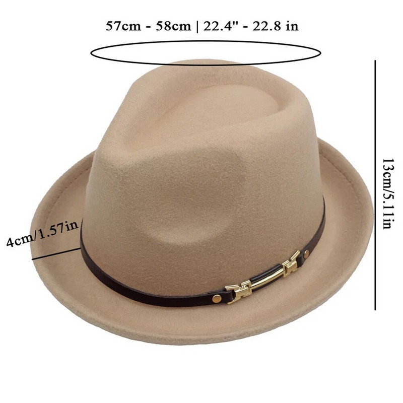 Jesen Zima Jazz šešir Vuneni fedora šešir širokog oboda Cilindrični šešir Moda Žene Muškarci Performans krzneni šešir jednobojna toplina Britanski stil