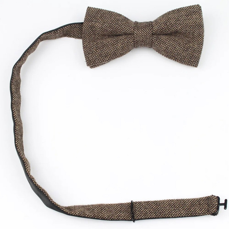 Vīriešu formāls apģērbs, bieza lietišķa tauriņš, tauriņš vīriešiem, vienkrāsains, vilnas kravats, unisex Anglijas stila tauriņš