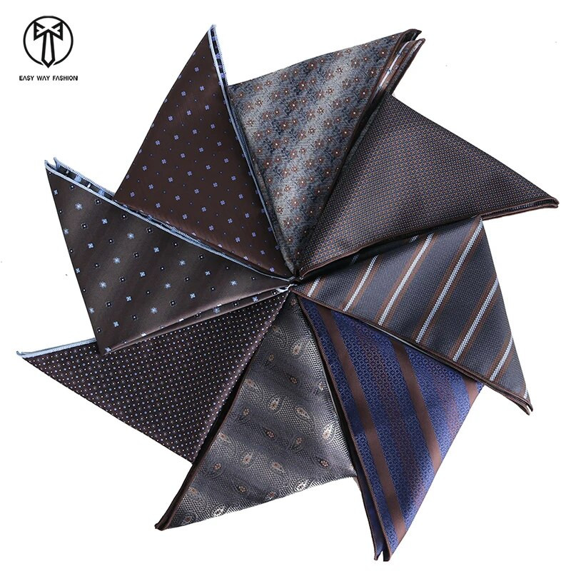 Besplatna dostava Tailor Smit Vintage prugasti poliester mali rupčić džepni ručnik šal oko vrata muško odijelo košulja Hanky 25*25 cm