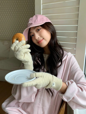 Γάντια Mecha Χειμερινά Γάντια Γυναικεία Κορεάτικα Πλεκτά Ζεστά Μασίφ Χρώμα Γάντια Γυναικείας Οθόνης Αφής Γυναικείων
