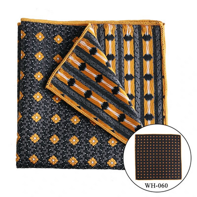 Tailor Smith jauns vīriešu oranži dzeltens poliestera rūtains uzvalks kabatas kvadrātveida retro elegants džentlmeņu biznesa kabatlakats vīriešu dāvana