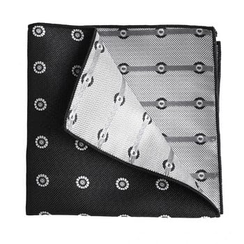 Tailor Smith Pocket Squares Мъжки луксозни квадратни ханки жакардови раирани ханки Черна носна кърпа на точки