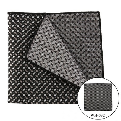 Tailor Smith džepne maramice Muške luksuzne četvrtaste maramice od jacquard prugaste maramice crni rupčić na točkice