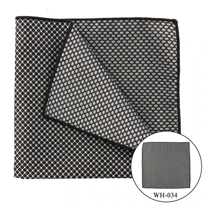 Tailor Smith džepne maramice Muške luksuzne četvrtaste maramice od jacquard prugaste maramice crni rupčić na točkice