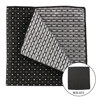 Tailor Smith džepne maramice Muške luksuzne četvrtaste maramice od jacquard prugaste maramice crni rupčić na točkice