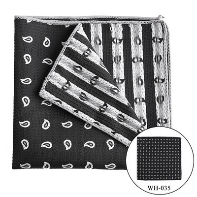 Tailor Smith džepne maramice Muške luksuzne četvrtaste maramice od jacquard prugaste maramice crni rupčić na točkice