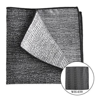 Tailor Smith džepne maramice Muške luksuzne četvrtaste maramice od jacquard prugaste maramice crni rupčić na točkice