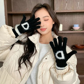 Pismo rukavice Zimske tople pletene rukavice Rukavice s punim prstima Zaslon osjetljiv na dodir Radne skijaške rukavice za žene