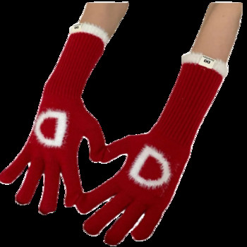 Ръкавици за букви Зимни топли плетени ръкавици Ръкавици с цял пръст Сензорен екран Ски работни ръкавици за жени
