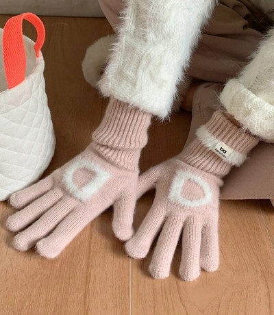 Pismo rukavice Zimske tople pletene rukavice Rukavice s punim prstima Zaslon osjetljiv na dodir Radne skijaške rukavice za žene