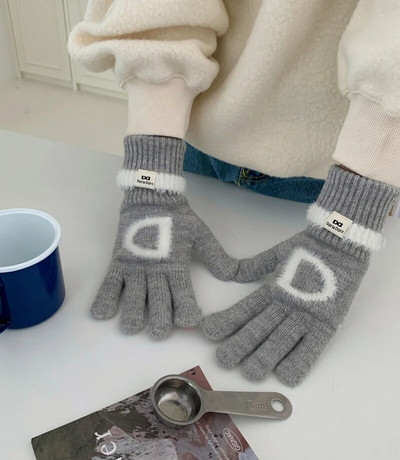 Pismo rukavice Zimske tople pletene rukavice Rukavice s punim prstima Zaslon osjetljiv na dodir Radne skijaške rukavice za žene