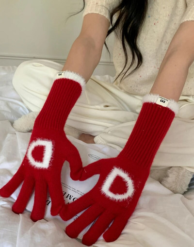 Pismo rukavice Zimske tople pletene rukavice Rukavice s punim prstima Zaslon osjetljiv na dodir Radne skijaške rukavice za žene