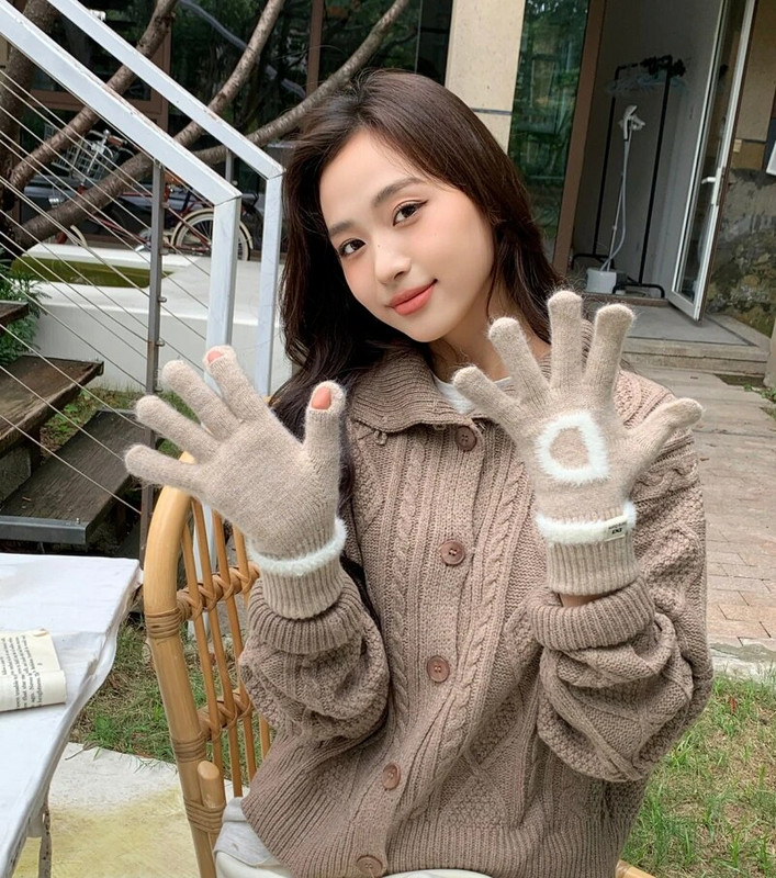 Pismo rukavice Zimske tople pletene rukavice Rukavice s punim prstima Zaslon osjetljiv na dodir Radne skijaške rukavice za žene